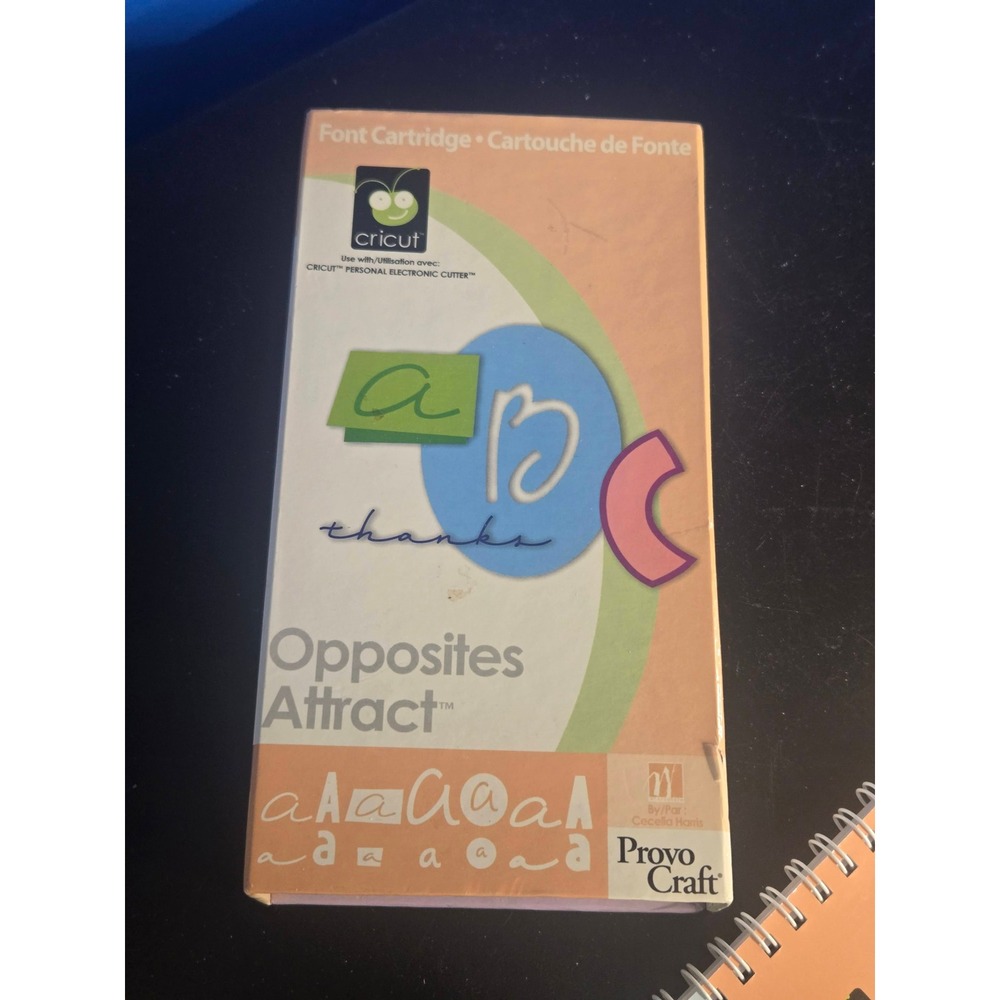 Cricut Opposites Attract Font Cartridge Provo Craft 29-0227 Grey Excellent Used‎